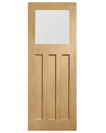 DX Pre-Finished Internal Oak Door with Obscure Glass