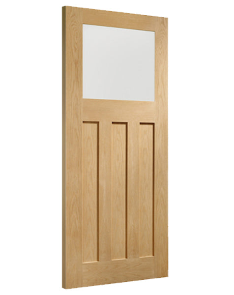 DX Pre-Finished Internal Oak Door with Obscure Glass