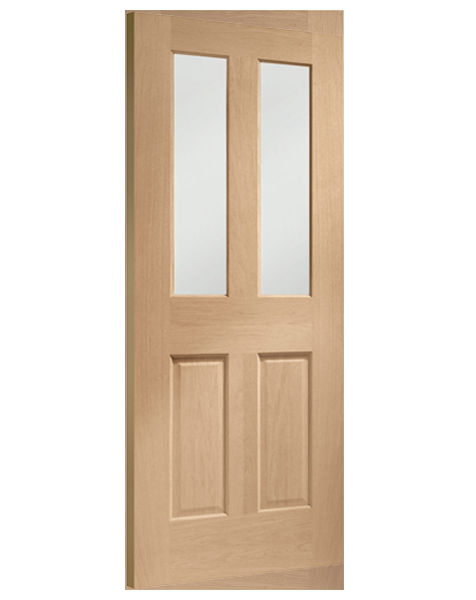 Malton Bi-Fold Internal Oak Door with Clear Bevelled Glass