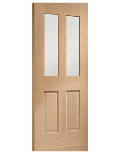 Malton Bi-Fold Internal Oak Door with Clear Bevelled Glass