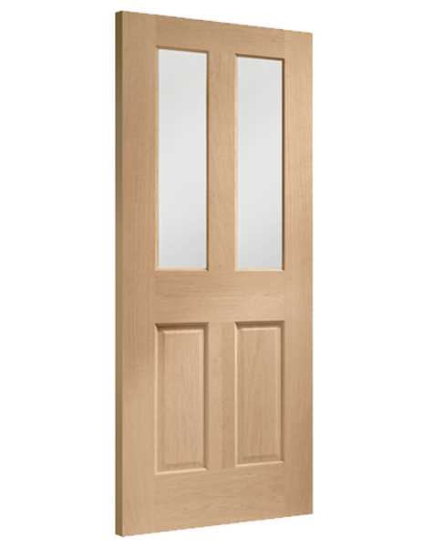 Malton Bi-Fold Internal Oak Door with Clear Bevelled Glass