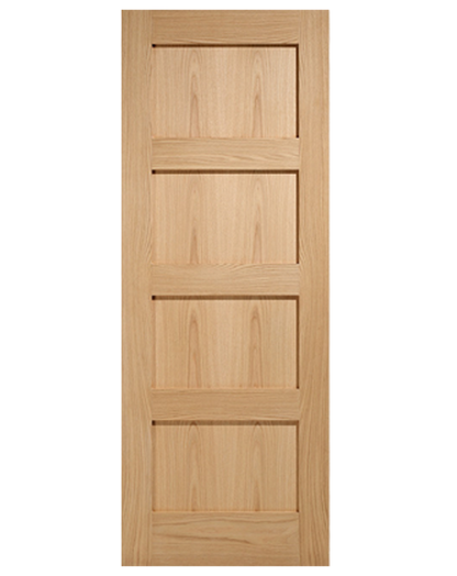 Shaker Unfinished Oak 4 Panel FD30 Fire Door