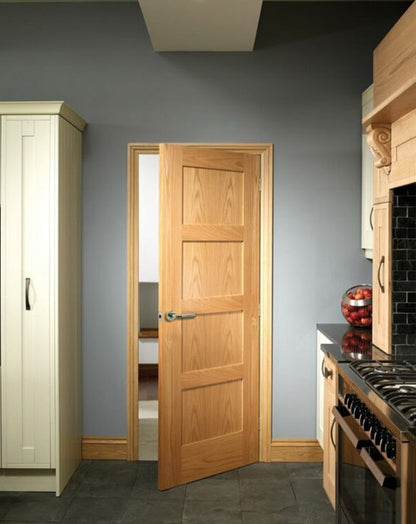 Shaker Unfinished Oak 4 Panel FD30 Fire Door