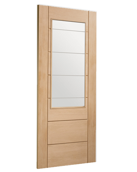 Palermo 2XG Internal Oak Door with Clear Etched Glass