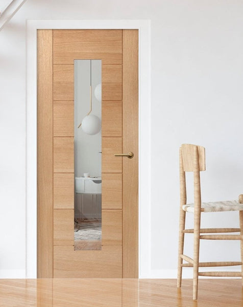 Palermo Original Pre-Finished 1 Light Internal Oak Door with Clear Glass