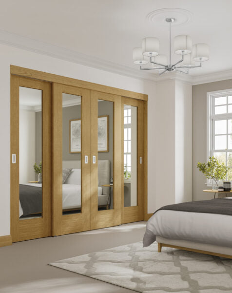 Pattern 10 Internal Oak Door with Mirror Panel