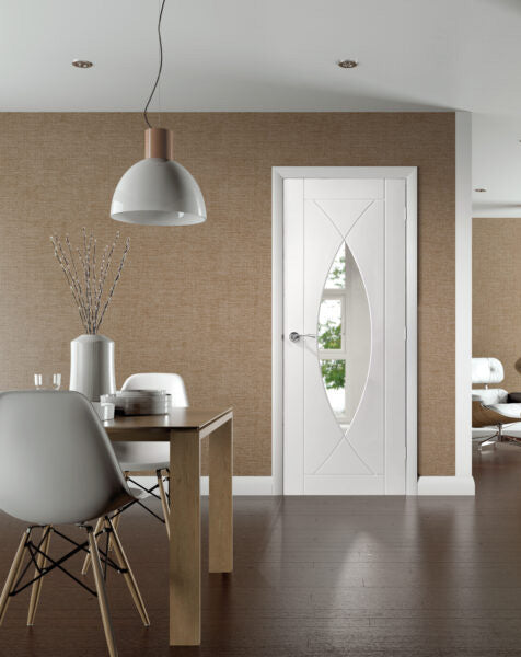 Pesaro Internal White Primed Door with Clear Glass