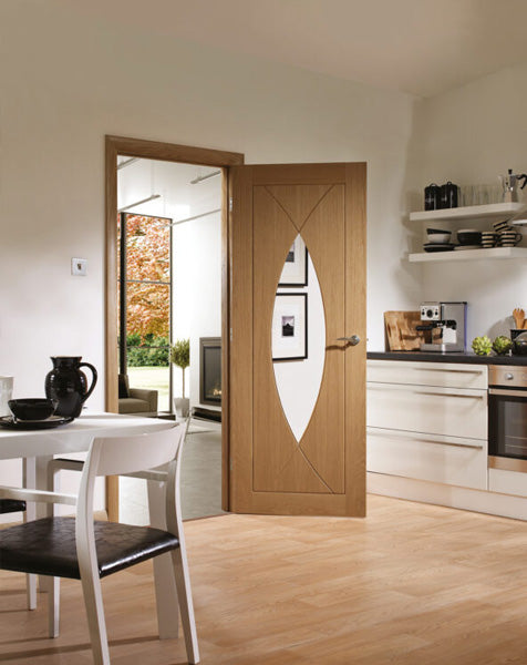 Pesaro Pre-Finished Internal Oak Door with Clear Glass