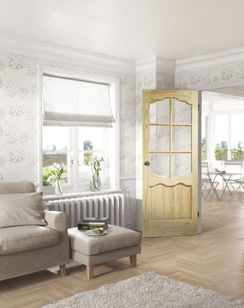 Riviera Internal Clear Pine Door with Clear Glass