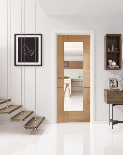 Ravenna Internal Oak Door with Clear Glass