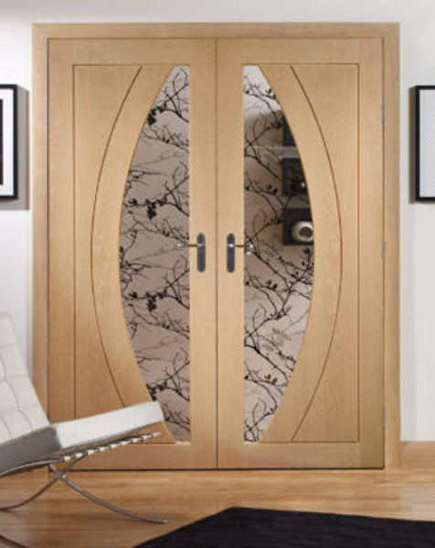 Salerno Internal Oak Rebated Door Pair with Clear Glass