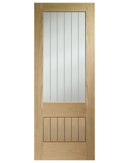 Suffolk Essential 2XG Internal Oak Door with Clear Etched Glass