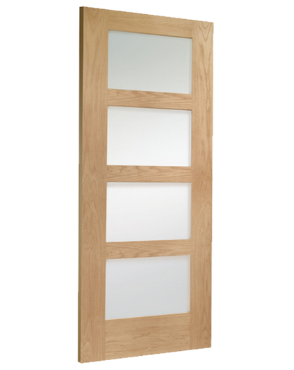 Shaker 4 Light Internal Oak Door with Clear Glass