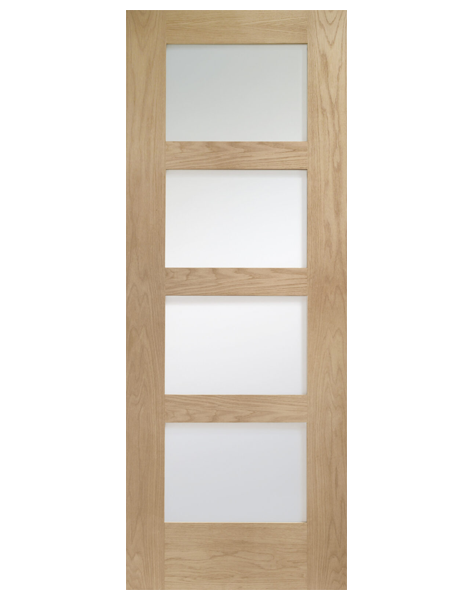 Shaker 4 Light Internal Oak Door with Clear Glass