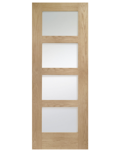 Shaker 4 Light Internal Oak Door with Clear Glass