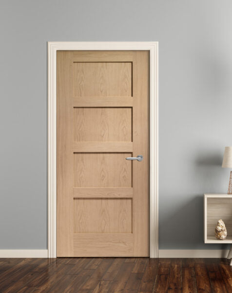 Shaker 4 Panel Pre-Finished Internal Oak Fire Door