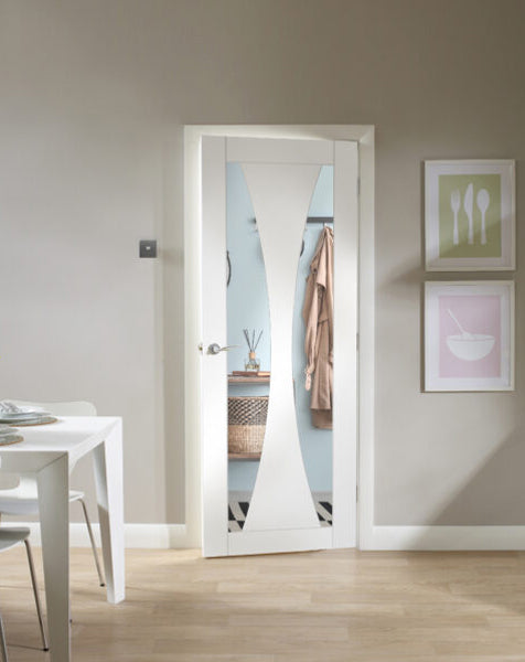 Verona Internal White Primed Door with Clear Glass