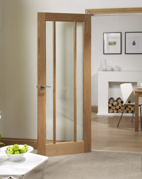 Worcester 3 Light Internal Oak Fire Door with Clear Glass