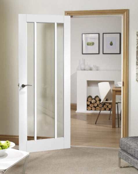 Worcester Internal White Primed Door with Clear Glass