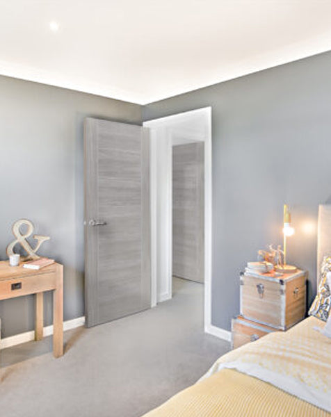 White Grey Laminate Palermo Fire Door