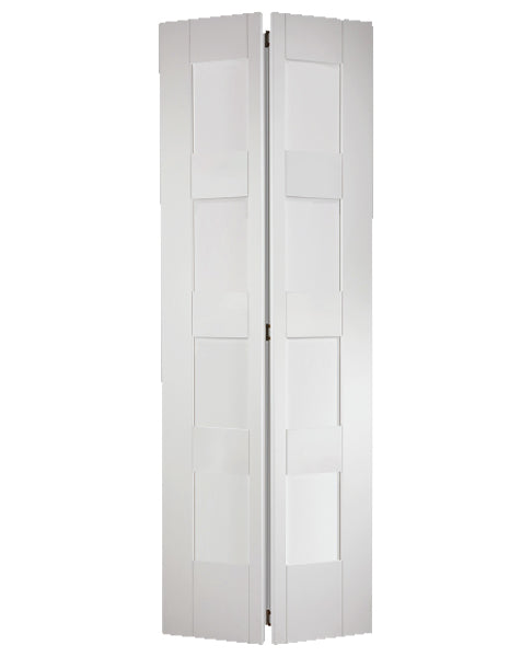 Shaker White Primed Clear Glazed 4L Bi-Fold